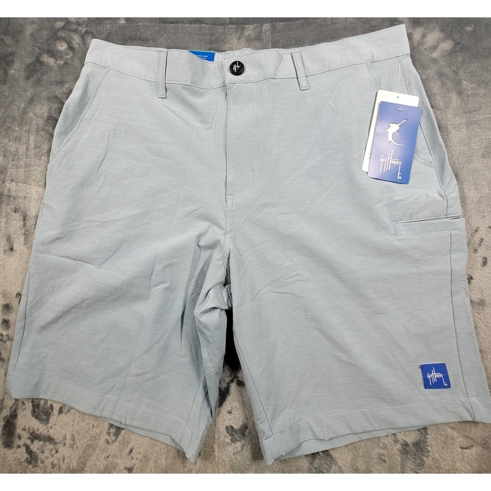 Guy Harvey Mens 9"  4 Way Stretch Shorts Ashley Blue 32W